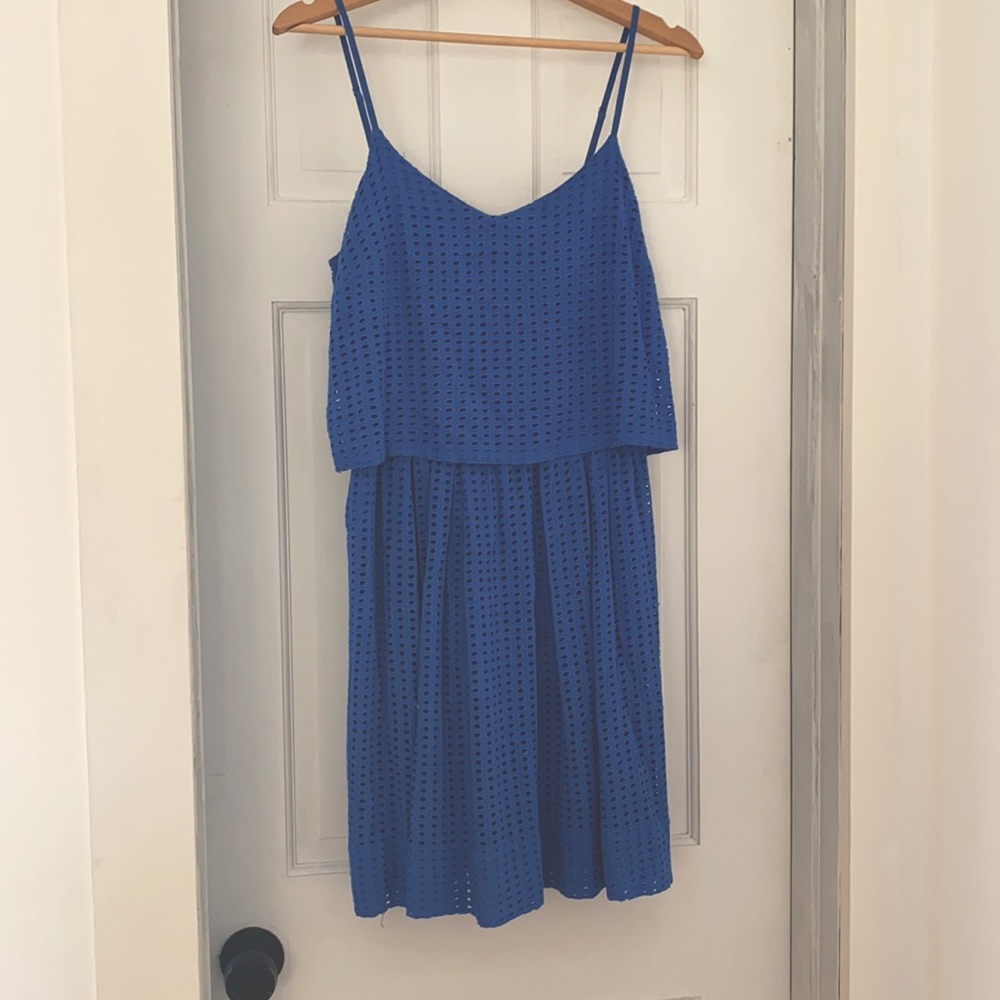 Blue eyelet Madewell dress